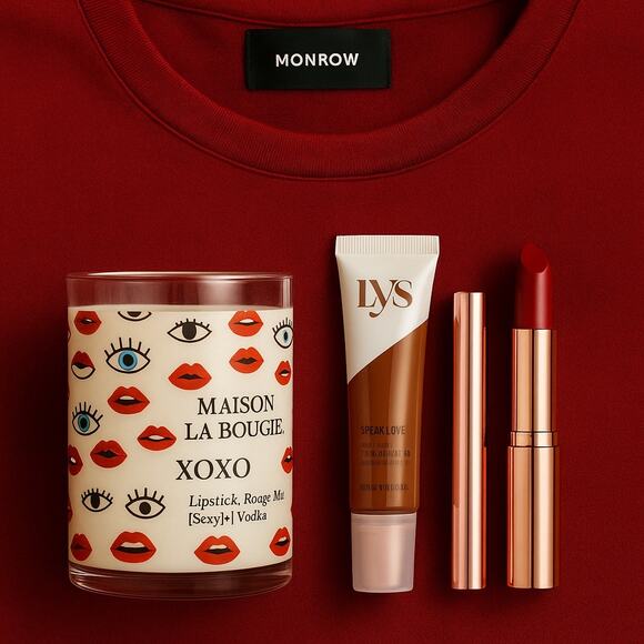 Cozy Glam Gift Set – Monrow Crewneck, LYS Lipstick, Speak Love Balm & Candle